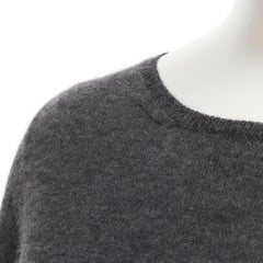 PRADA grey 70% cashmere 30% silk knit 3/4 sleeve sweater pullover IT38 XS