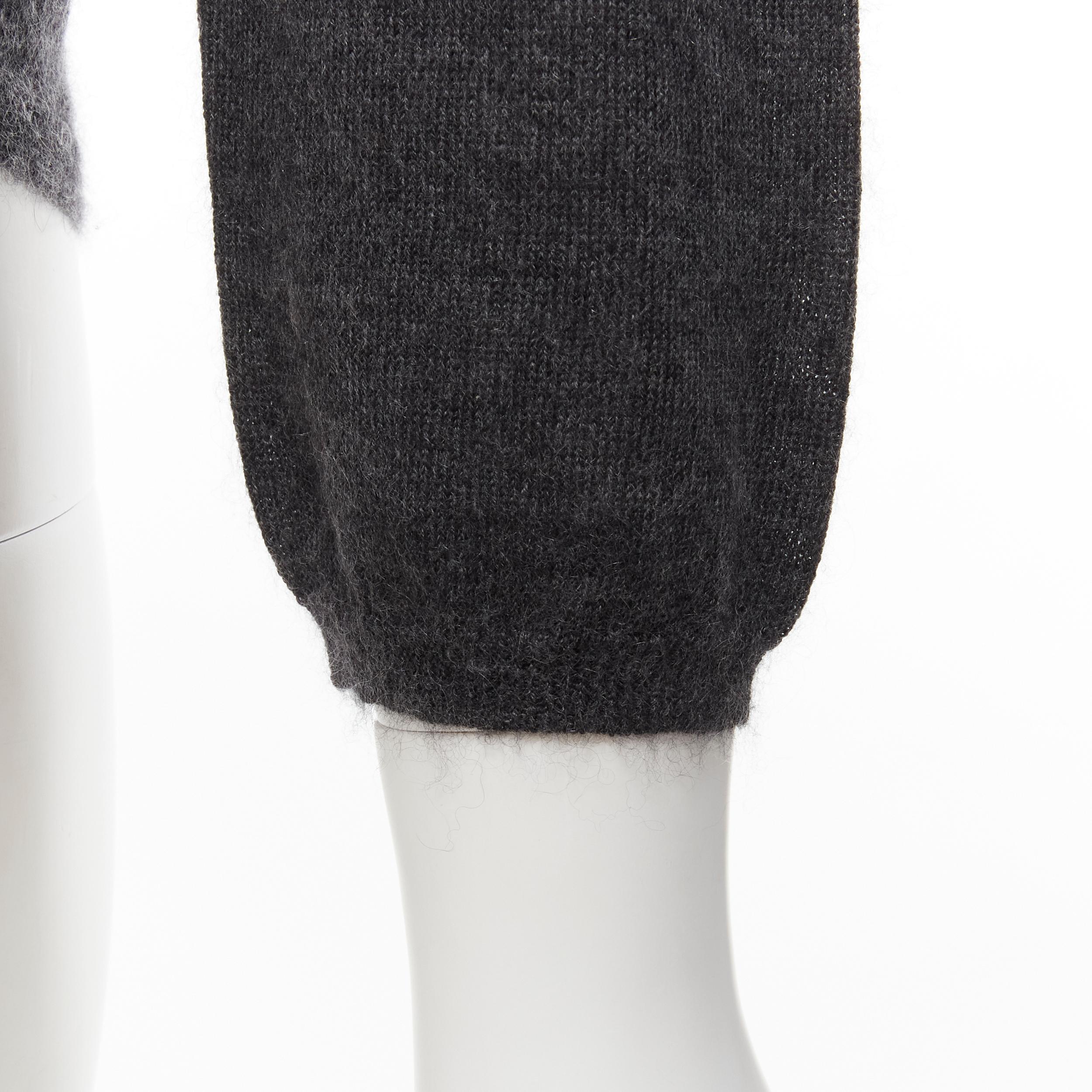 PRADA grey 70% cashmere 30% silk knit 3/4 sleeve sweater pullover IT38 XS