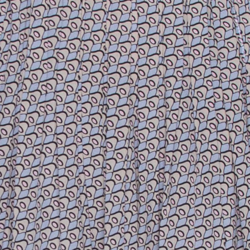 Prada Grey and Mauve Geometric Printed Silk Pleated Dress M 2