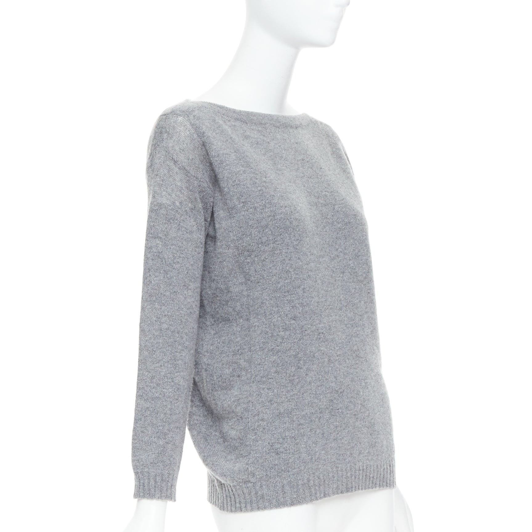 Grigio PRADA maglione grigio con maniche bateau e panelled crop in vendita