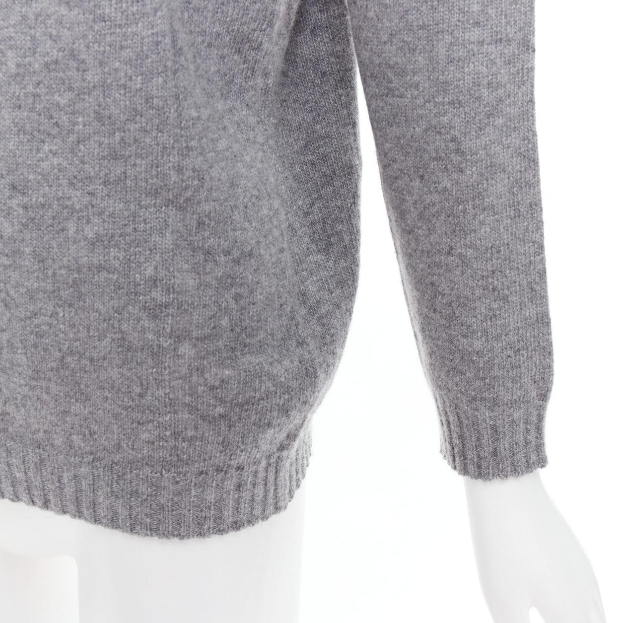 PRADA maglione grigio con maniche bateau e panelled crop in vendita 2