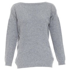 PRADA maglione grigio con maniche bateau e panelled crop