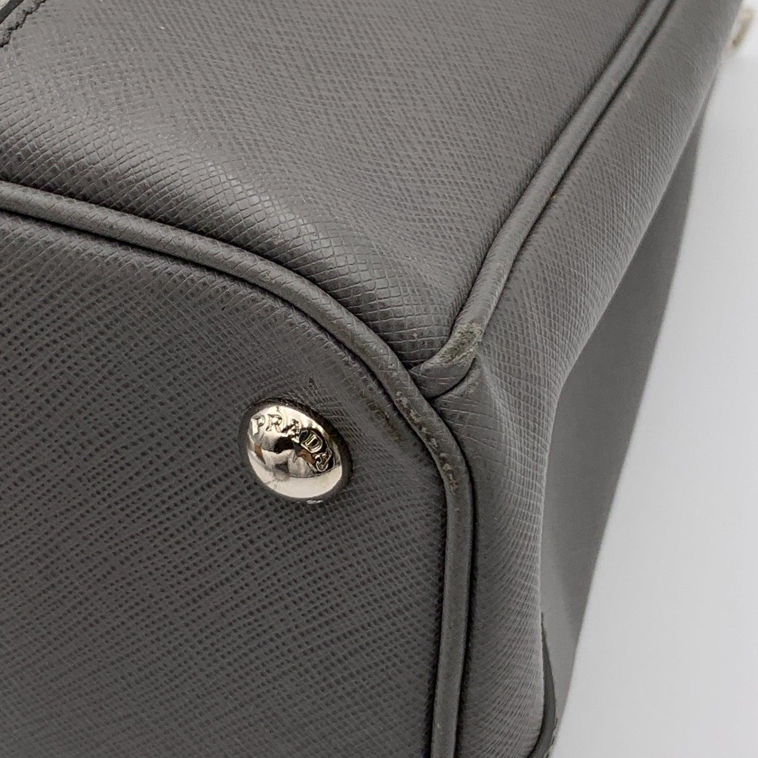 Prada Grey Bicolor Saffiano Leather Galleria Tote Satchel Bag 3