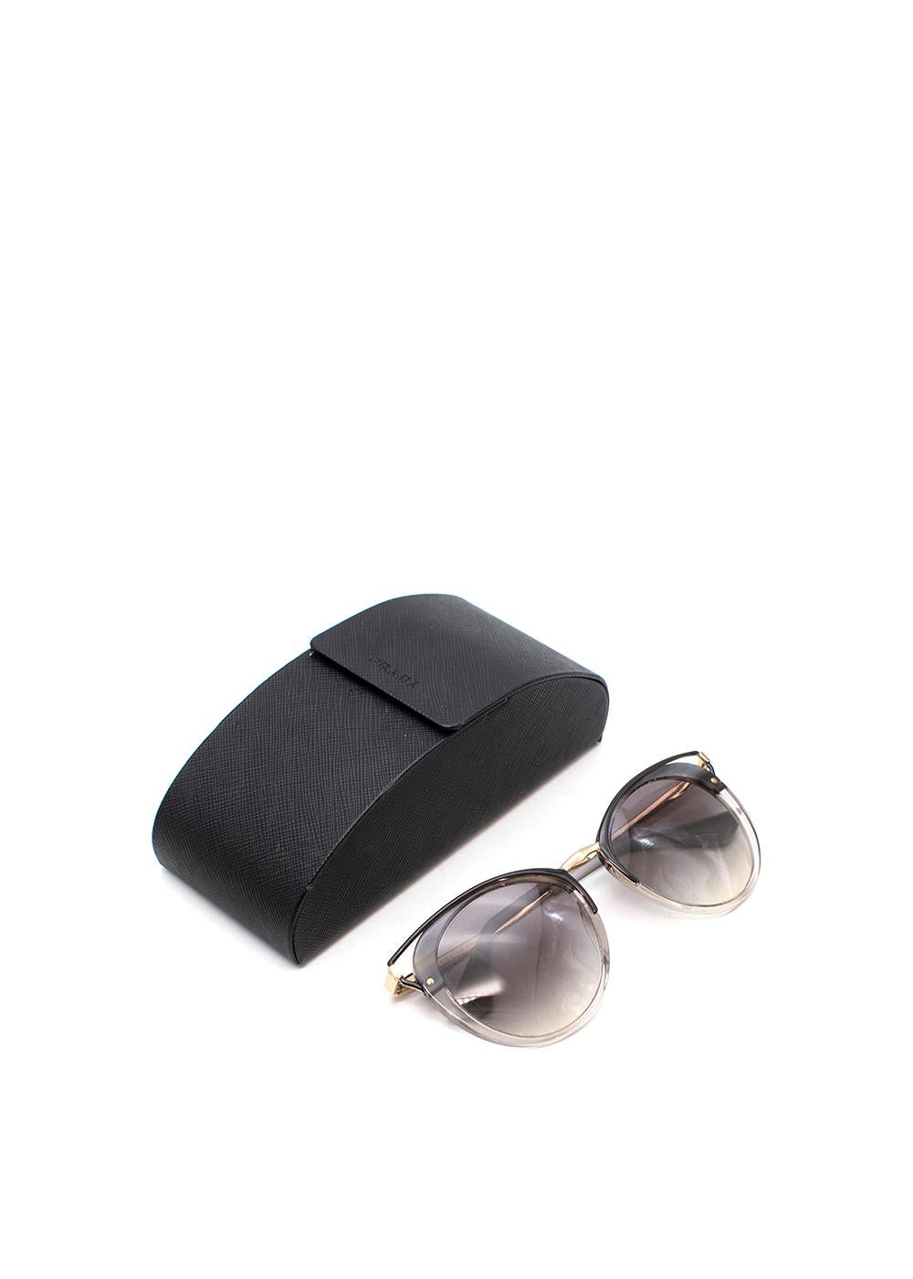 Prada Grey & Black Metal Frame Sunglasses For Sale 3
