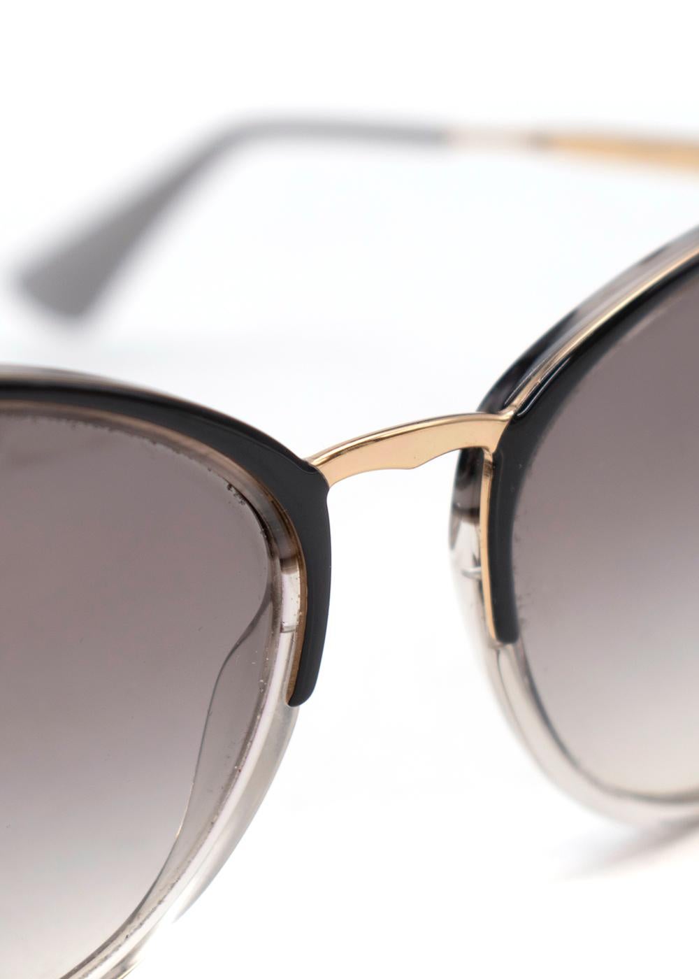 Prada Grey & Black Metal Frame Sunglasses For Sale 2