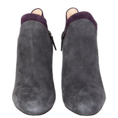 PRADA grey black purple suede ANKLE Boots Shoes 40