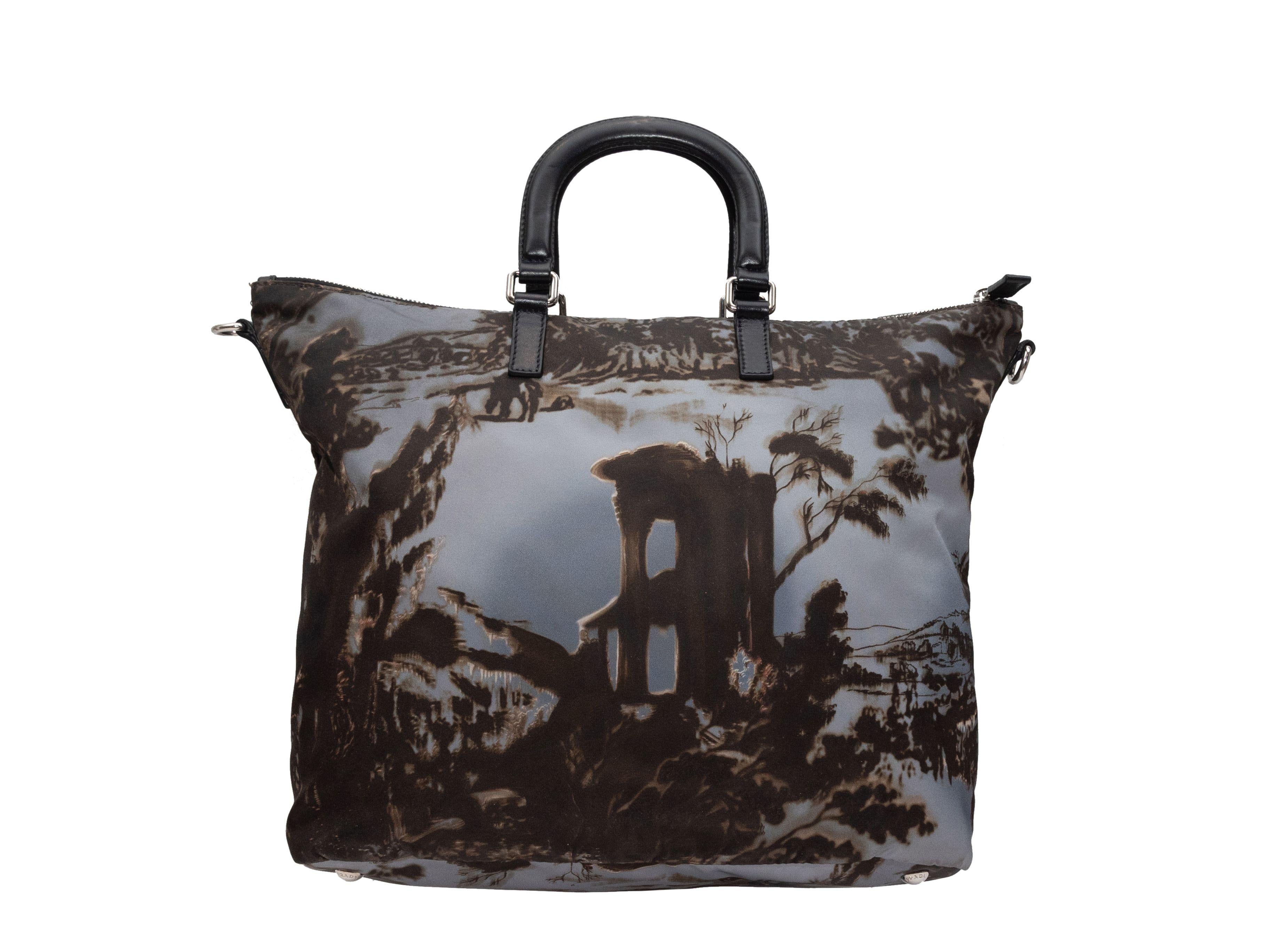 Women's Prada Grey & Black Stampato Alabastro Print Tote Bag