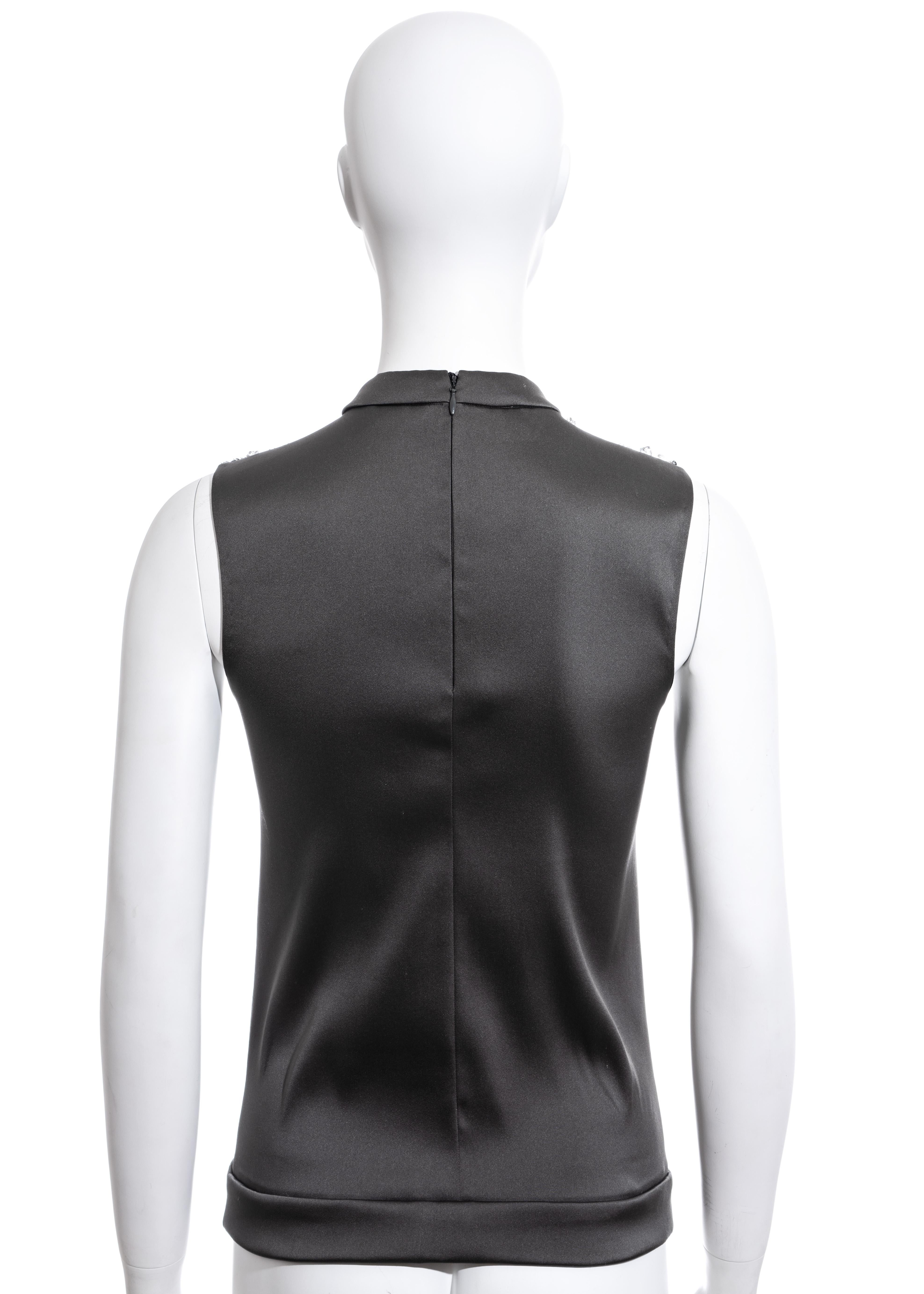 Prada grey jersey evening vest with crystal embellishments, ss 2010 In Excellent Condition For Sale In London, GB