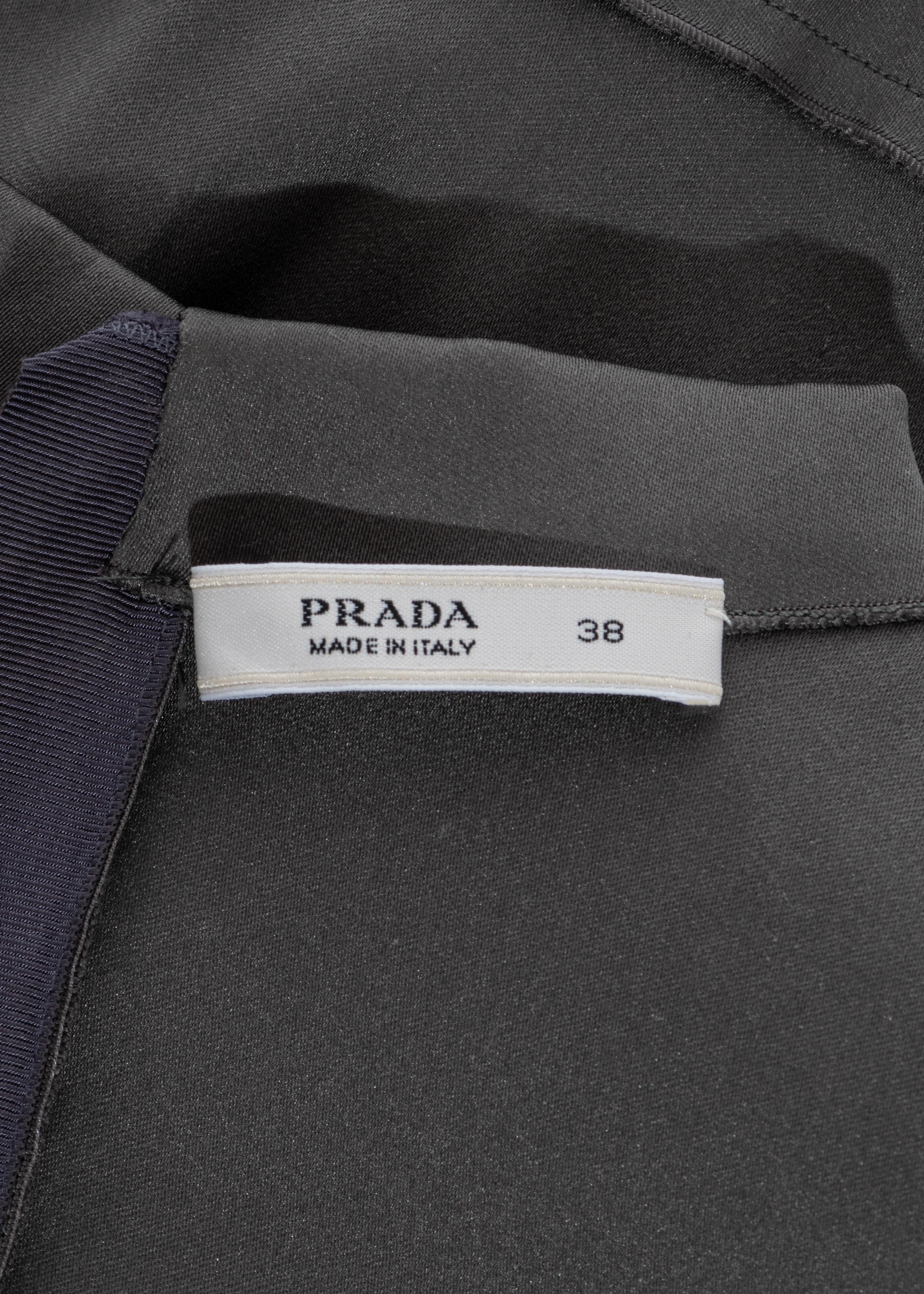 Women's Prada grey jersey evening vest with crystal embellishments, ss 2010 For Sale