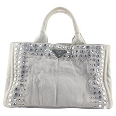 Prada Grey Jeweled Crystal 2way Tote 2PR1129K