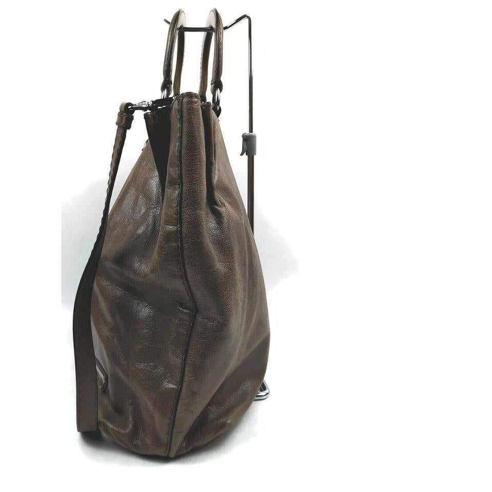 Prada Grey Leather 2way Tote Bag 862332 6