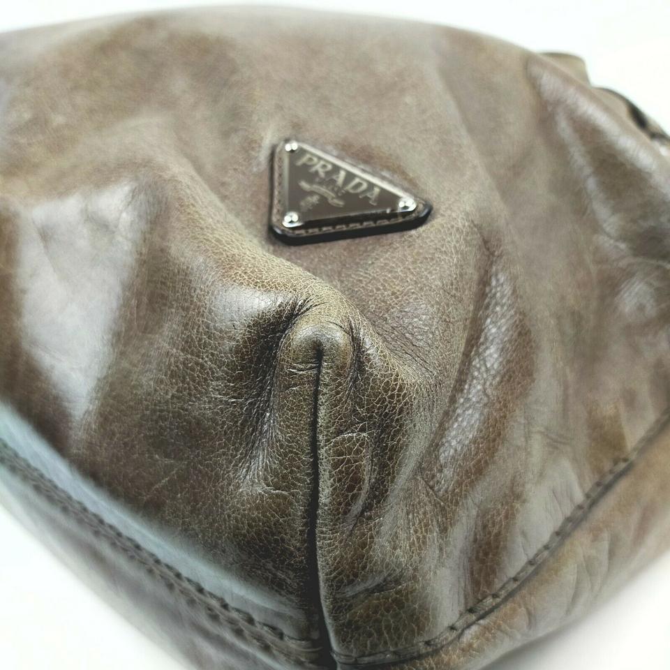 Prada Grey Leather 2way Tote Bag 862332 7