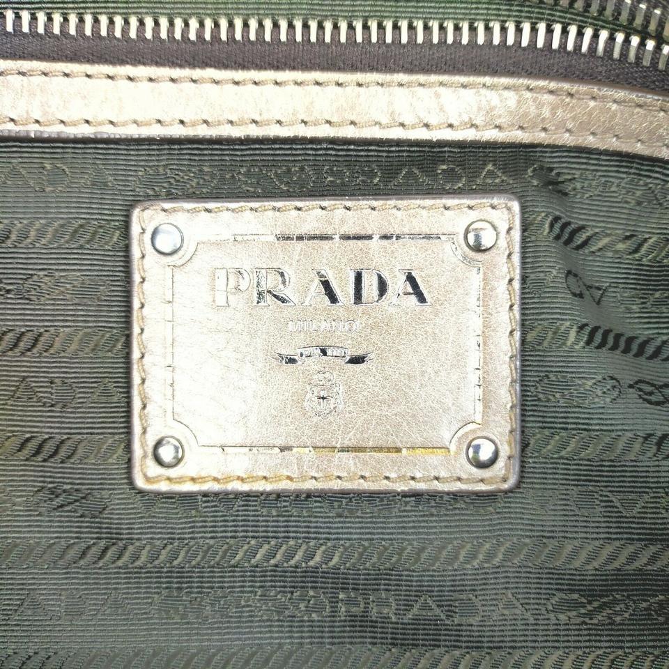 Gray Prada Grey Leather 2way Tote Bag 862332