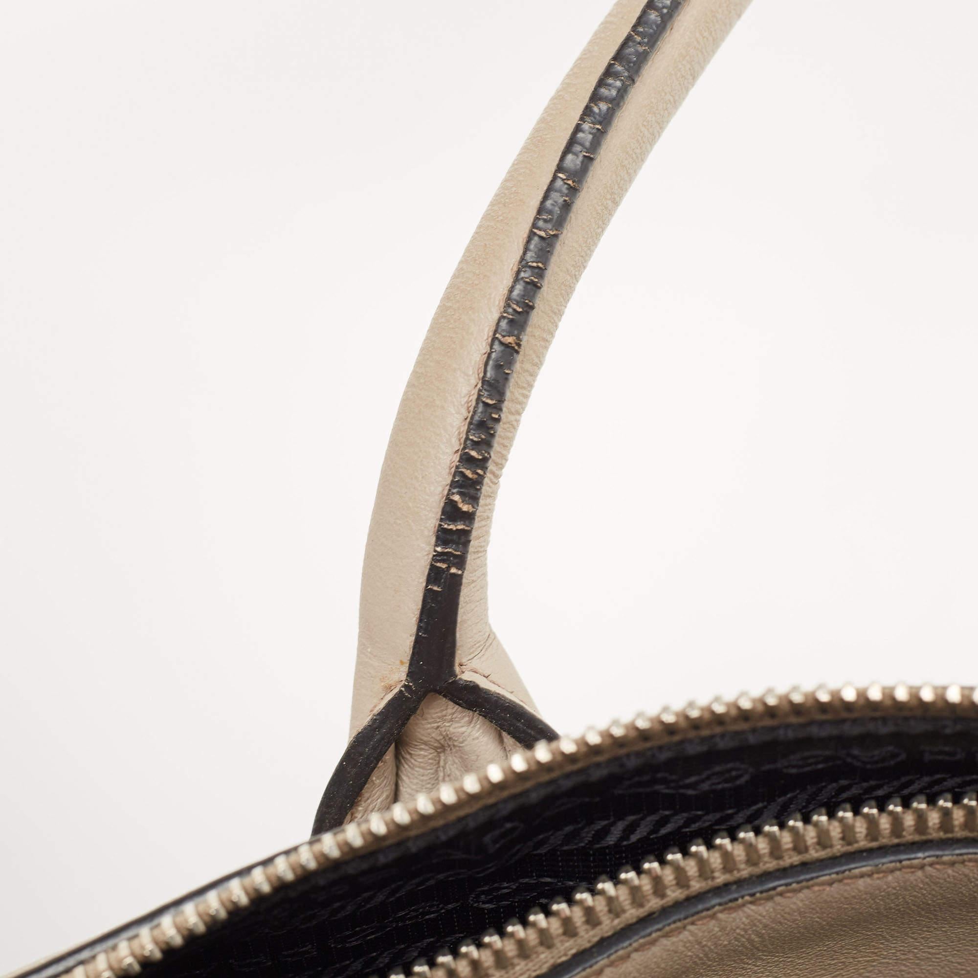 Prada Grey Leather Concept Double Zip Tote 1