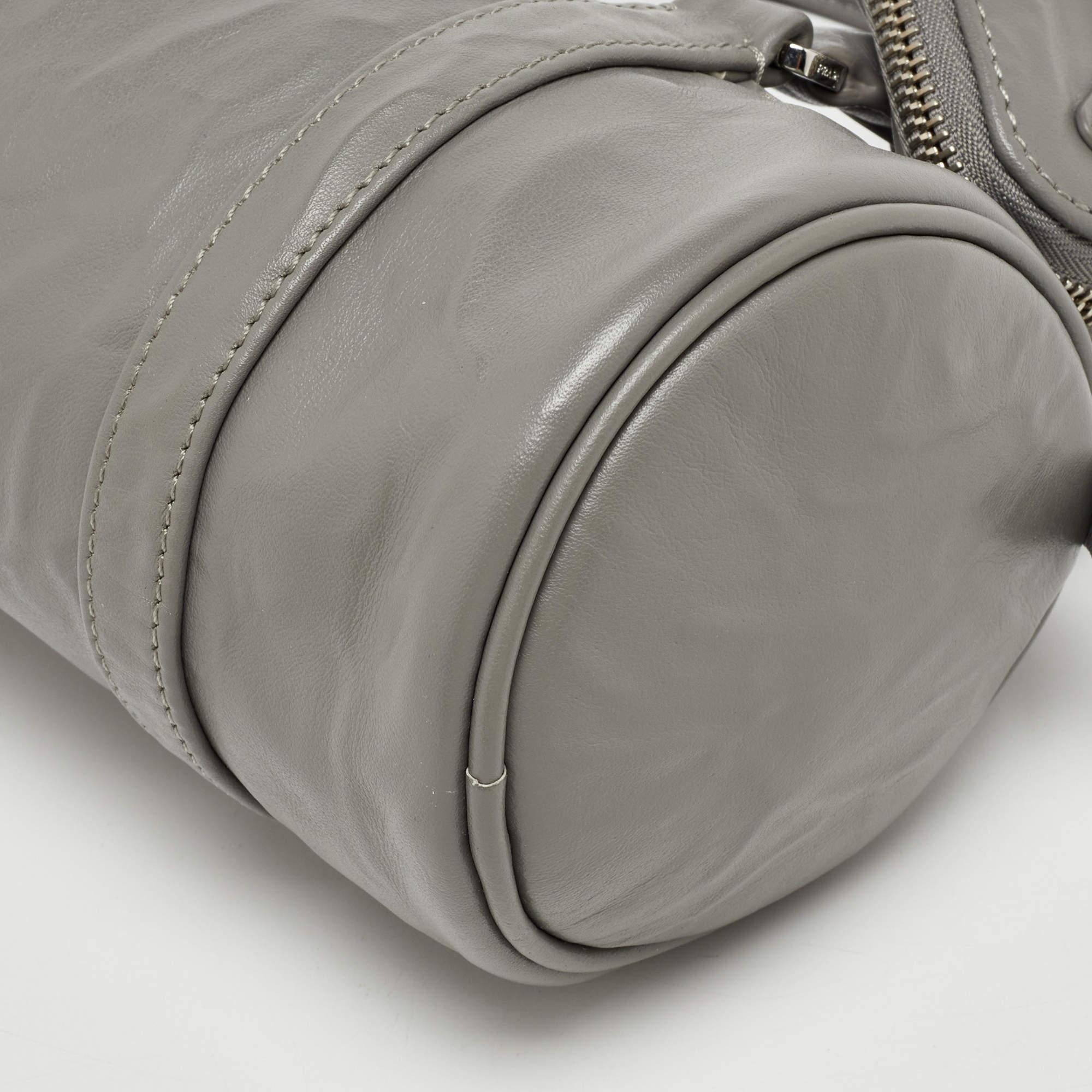Prada Grey Leather Crossbody Bag 5