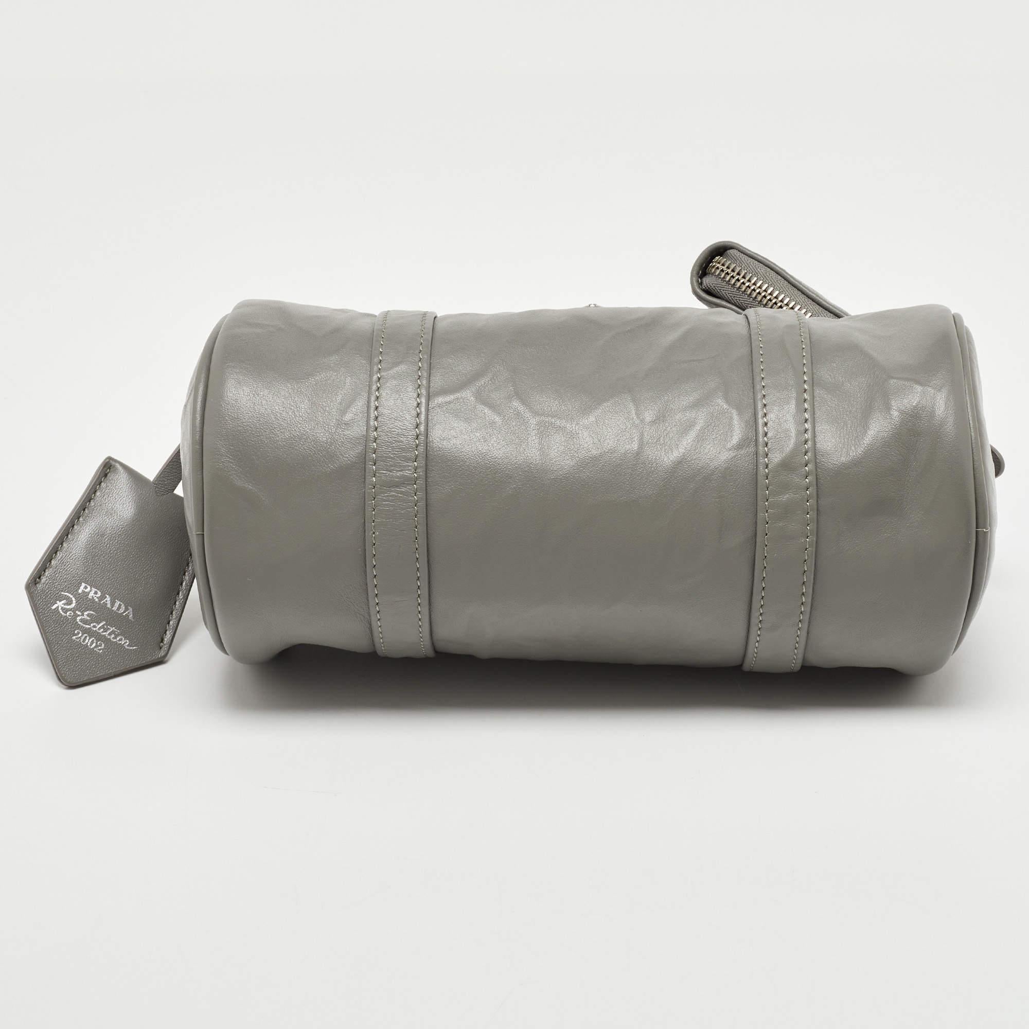 Women's Prada Grey Leather Crossbody Bag