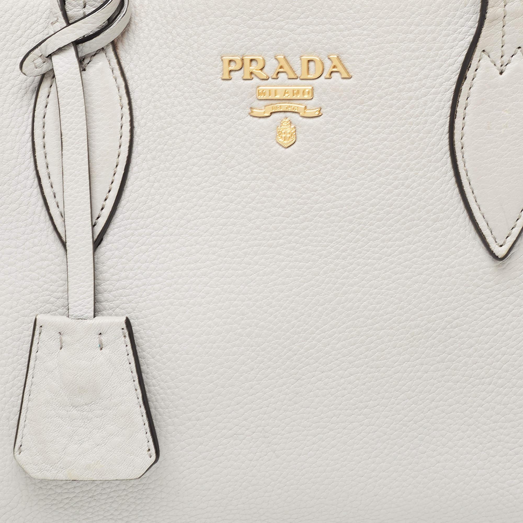 Prada Grey Leather Phenix Open Tote 4
