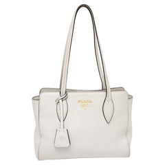 Prada Grey Leather Phenix Open Tote