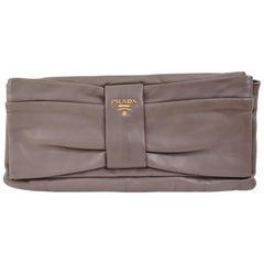 Prada grey leather pochette 