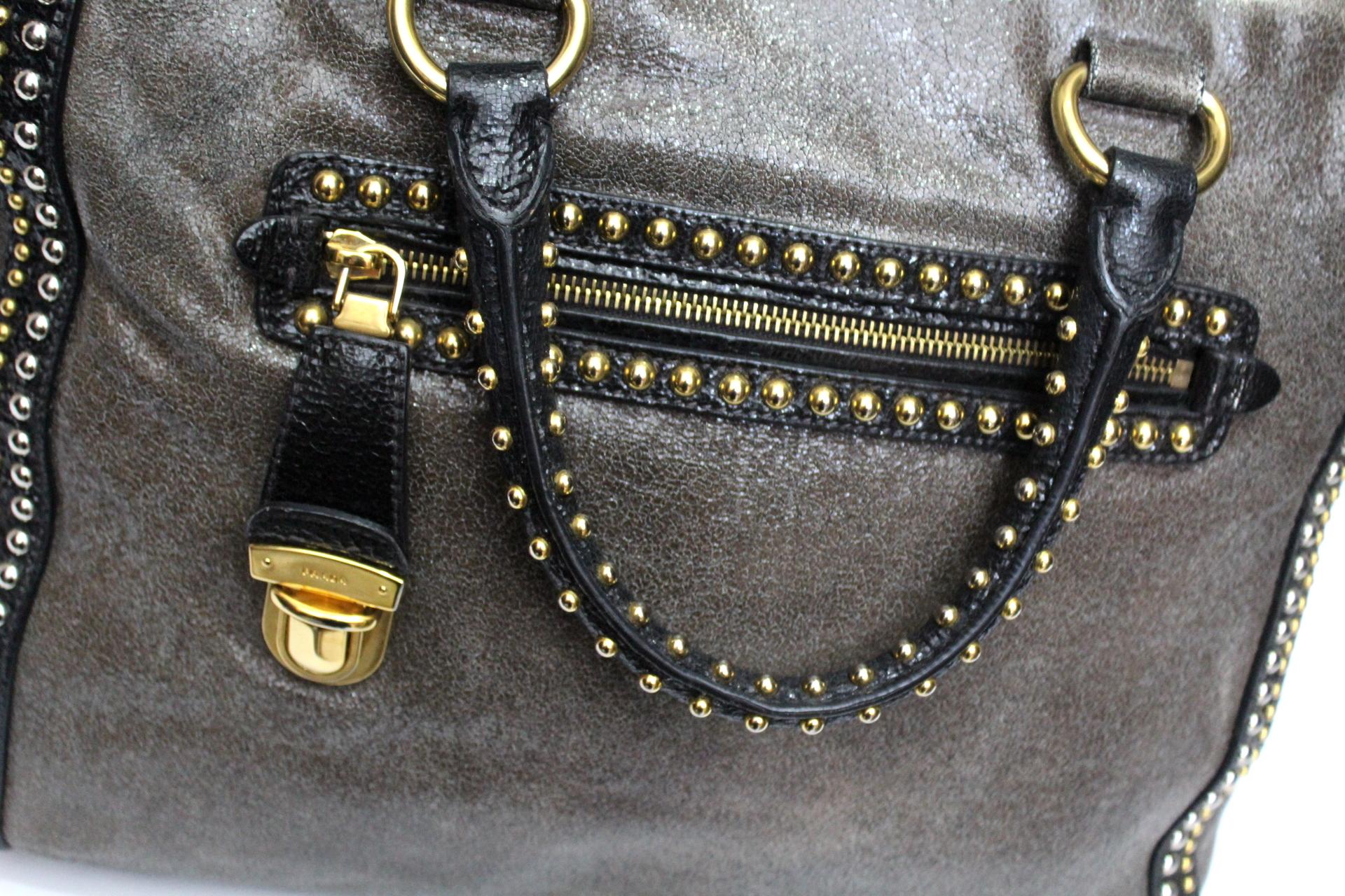grey leather handbags