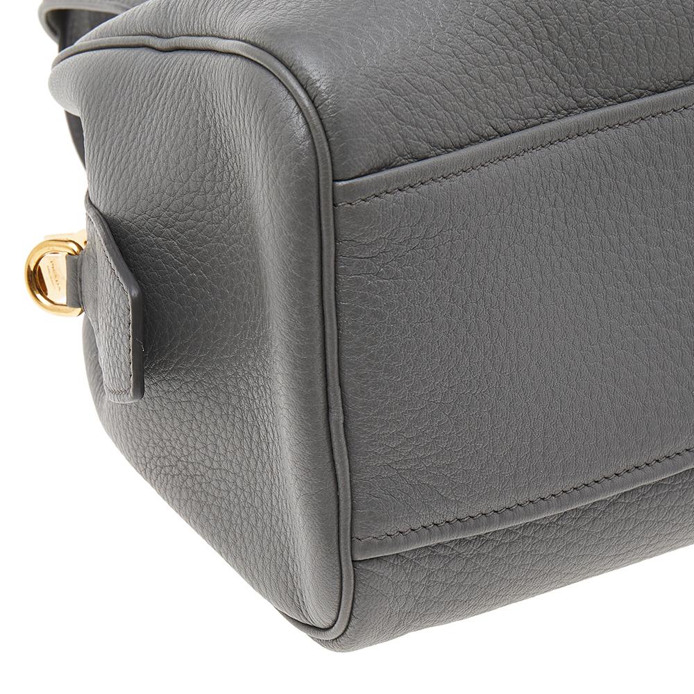 Prada Grey Leather Shoulder Bag 3