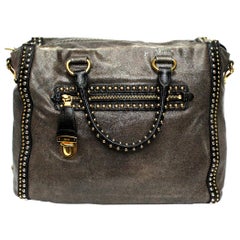 Prada Grey Leather Shoulder Bag