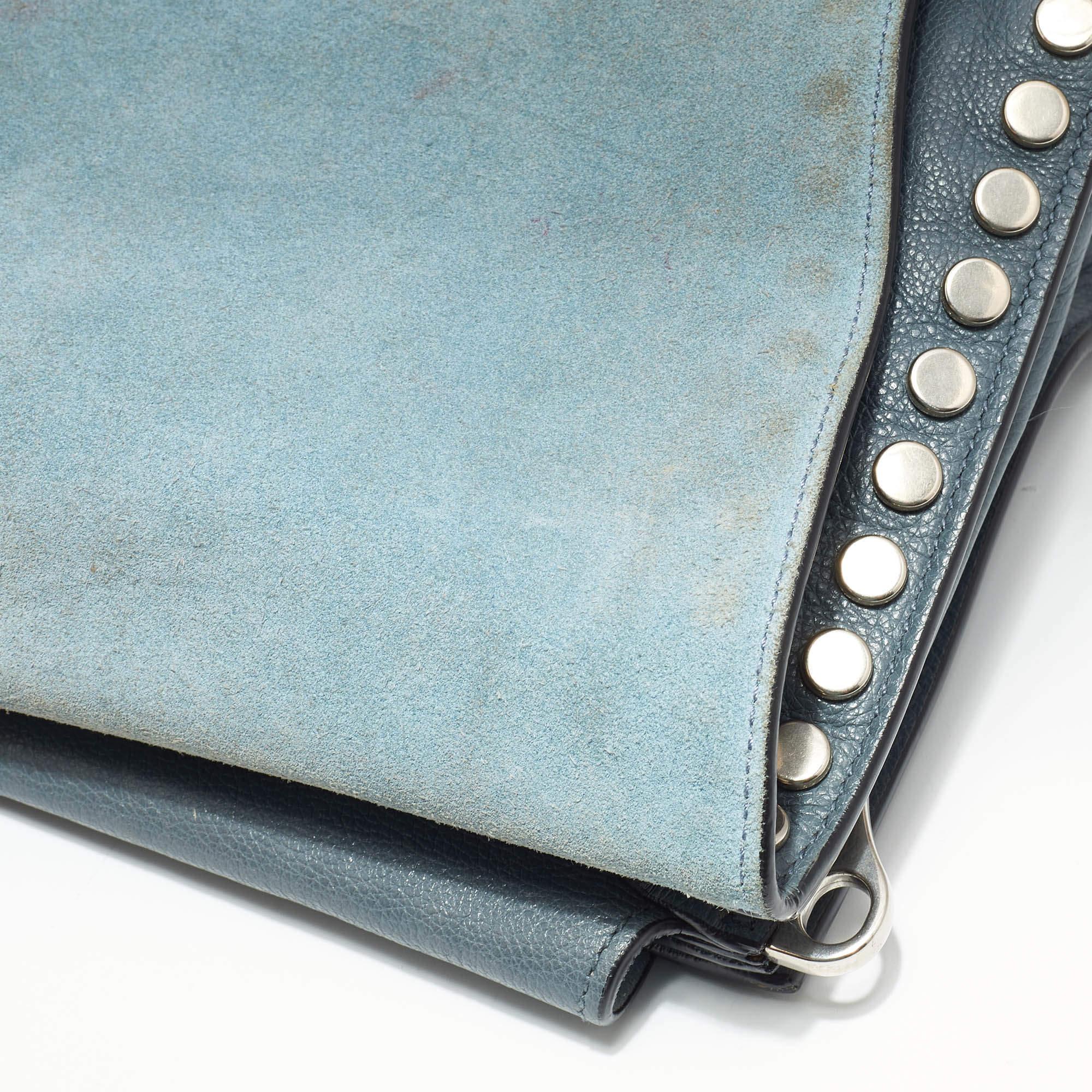 Prada Grey Leather Studded Etiquette Crossbody Bag 10