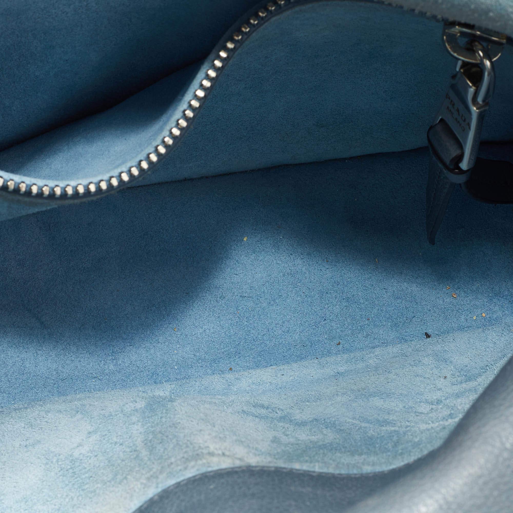 Women's Prada Grey Leather Studded Etiquette Crossbody Bag