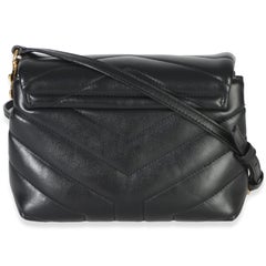 Saint Laurent Black Y Quilted Calfskin Monogram Toy Loulou Crossbody