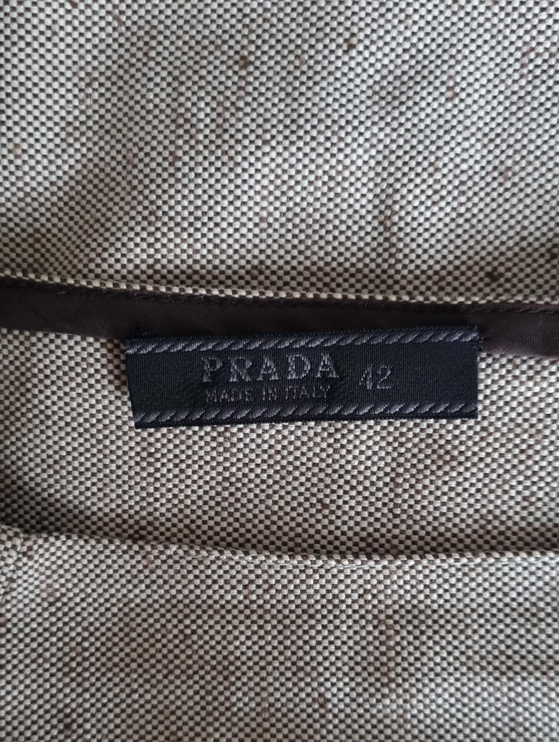 Prada grey linen runway set, SS 1999 In Excellent Condition For Sale In London, GB