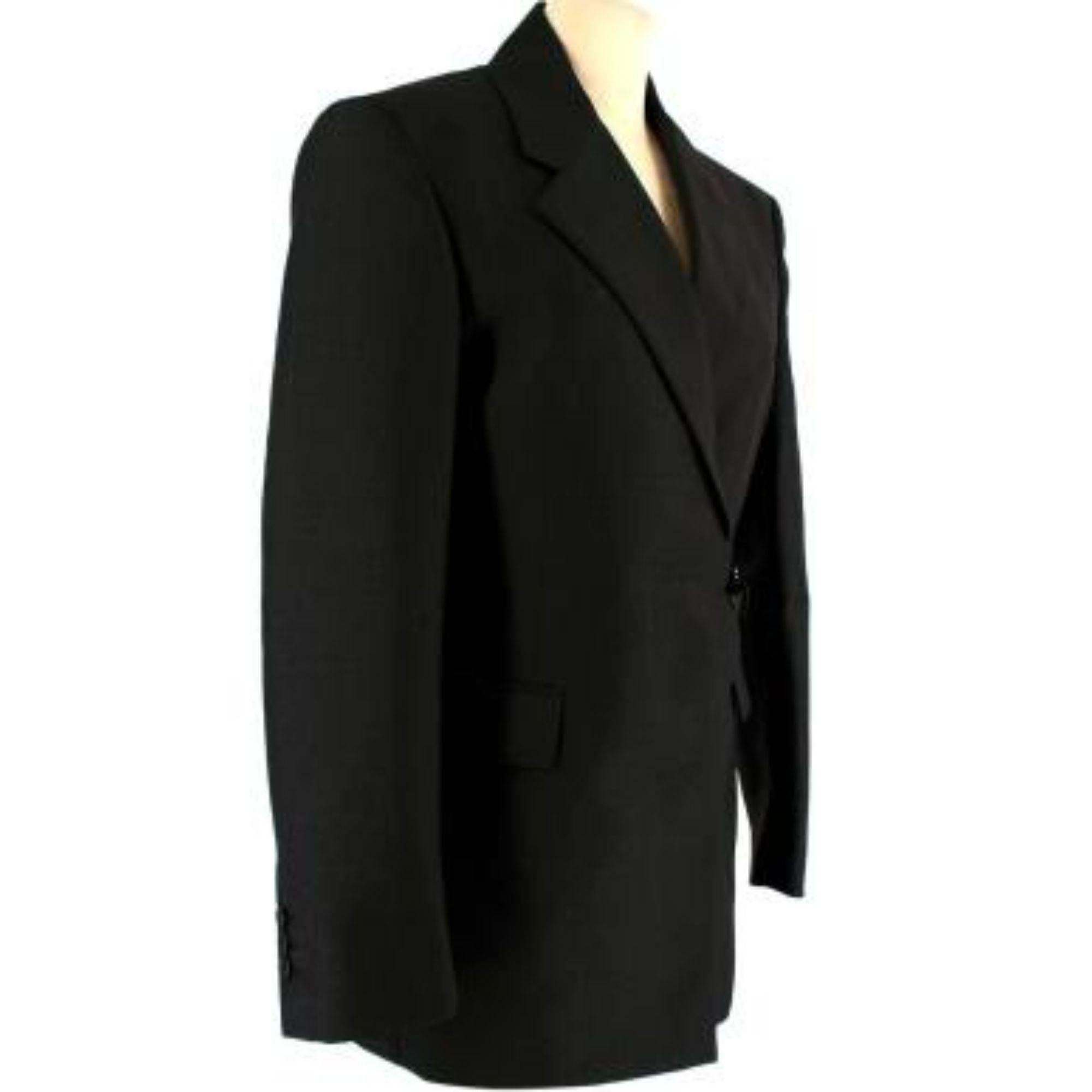 Prada Grey Mohair Wool Buckled Double Breasted Suit For Sale 2
