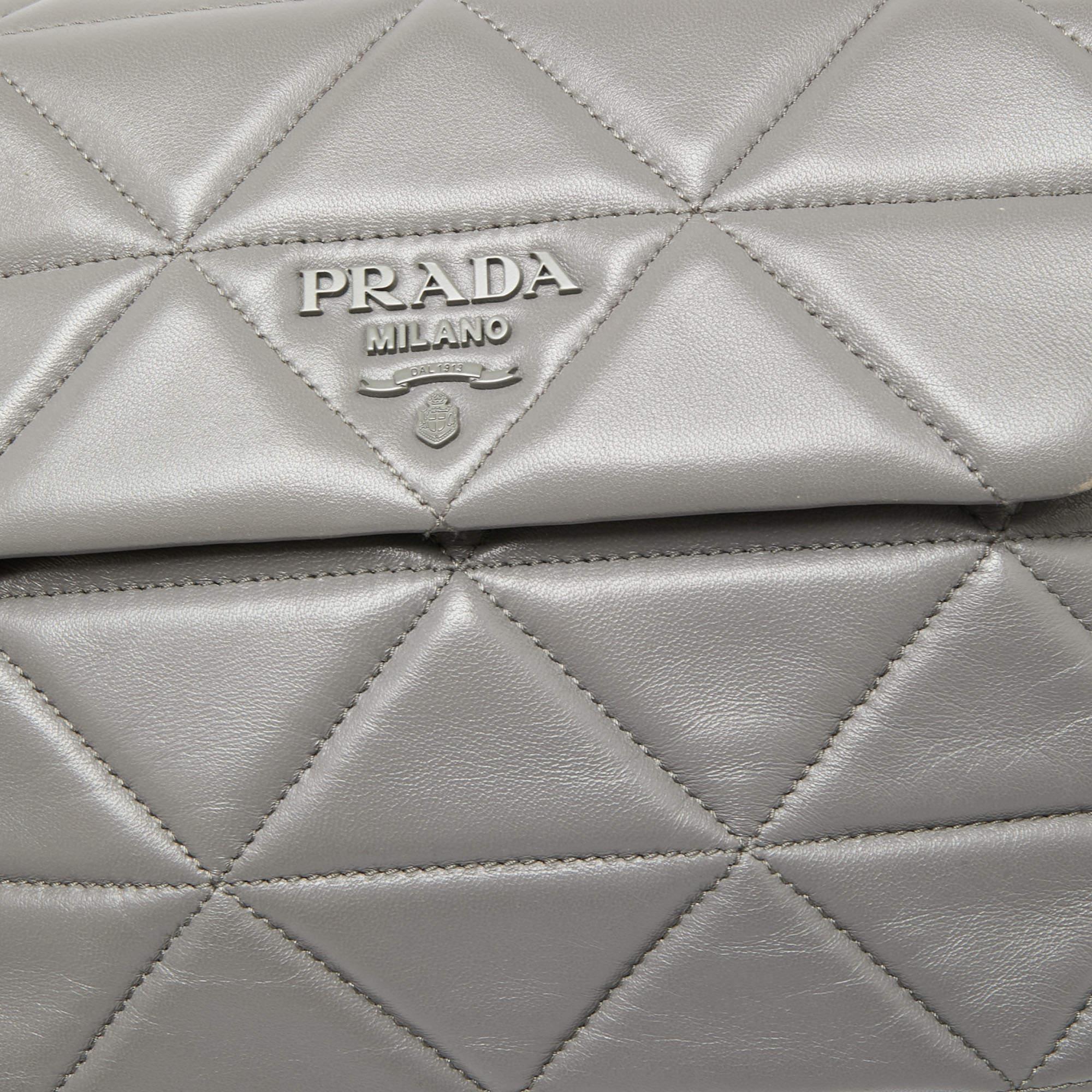 Prada Grey Nappa Leather Large Spectrum Shoulder Bag 2