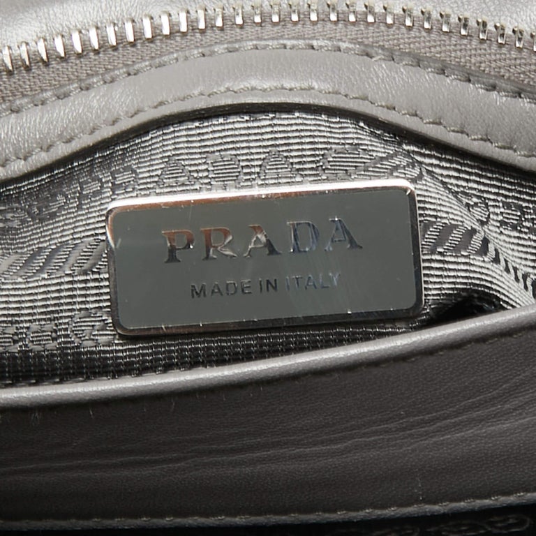 Prada Grey Nappa Leather Large Spectrum Shoulder Bag For Sale at 1stDibs