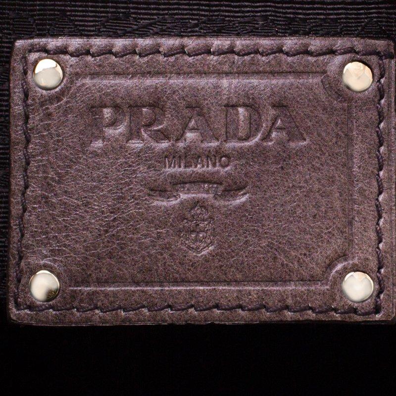 Prada Grey Ombre Glace Calf Leather Tote 1