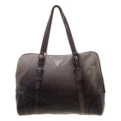 Prada Grey Ombre Glace Calf Leather Tote