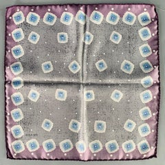 PRADA  Grey Purple Squares Pocket Square