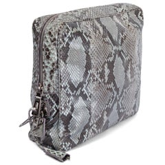 PRADA grey PYTHON LARGE Clutch Bag