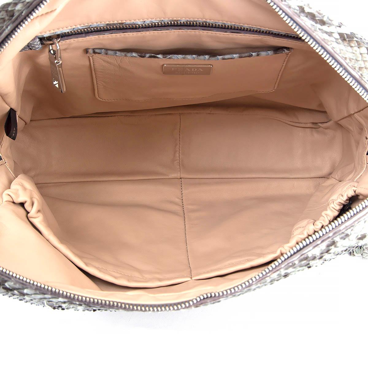 Women's PRADA grey PYTHON LARGE Clutch Bag For Sale