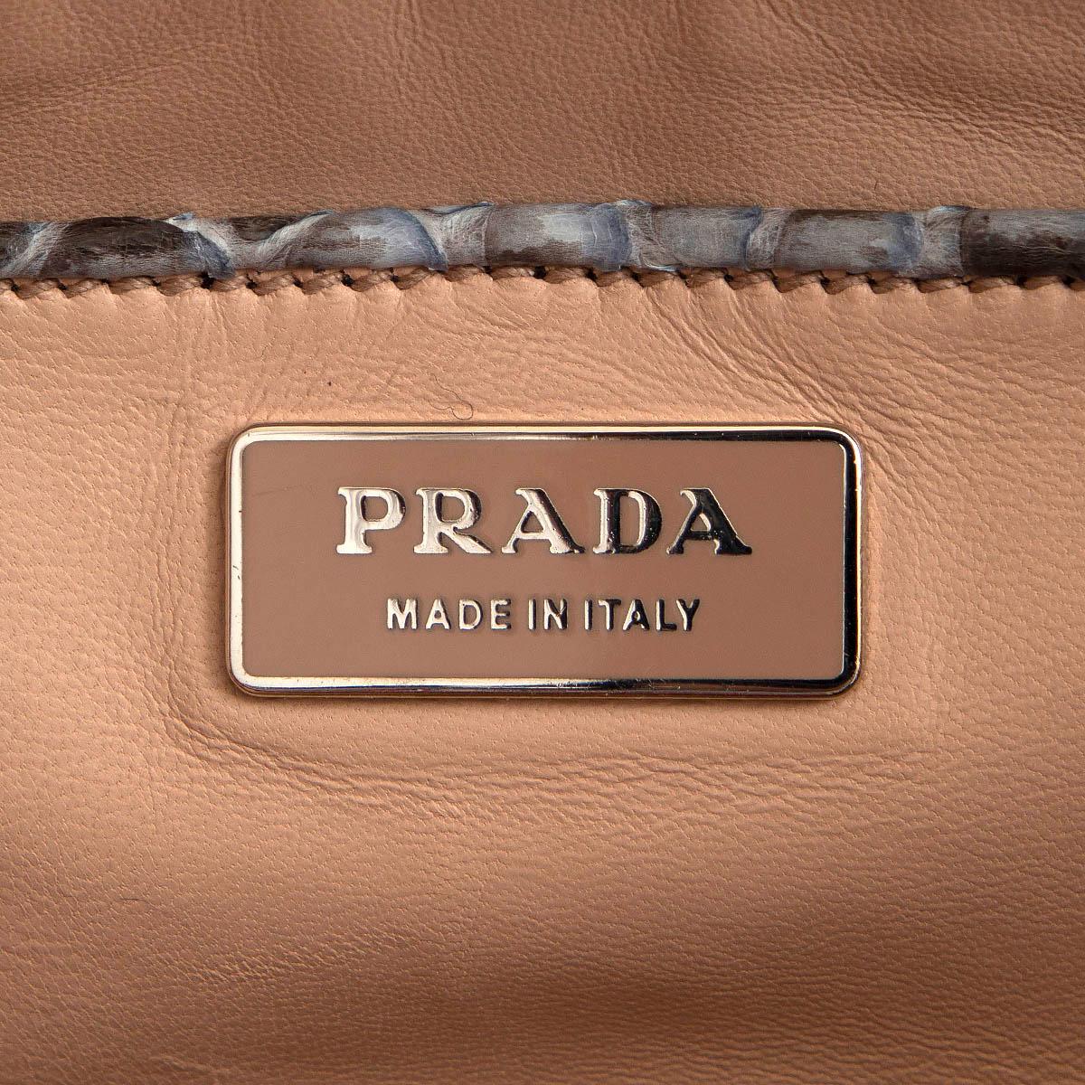 PRADA grey PYTHON LARGE Clutch Bag For Sale 2