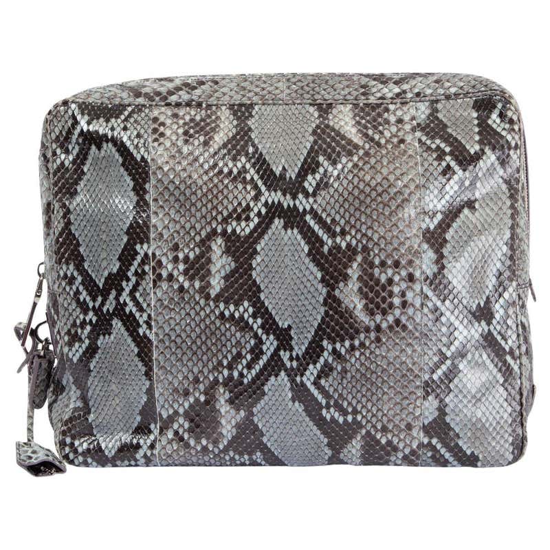 gray python pattern handbag | nkd naked italian bags... PRADA ivory leather DEERKSIN Hobo Bag Vietello Daino For Sale at 1stDibs