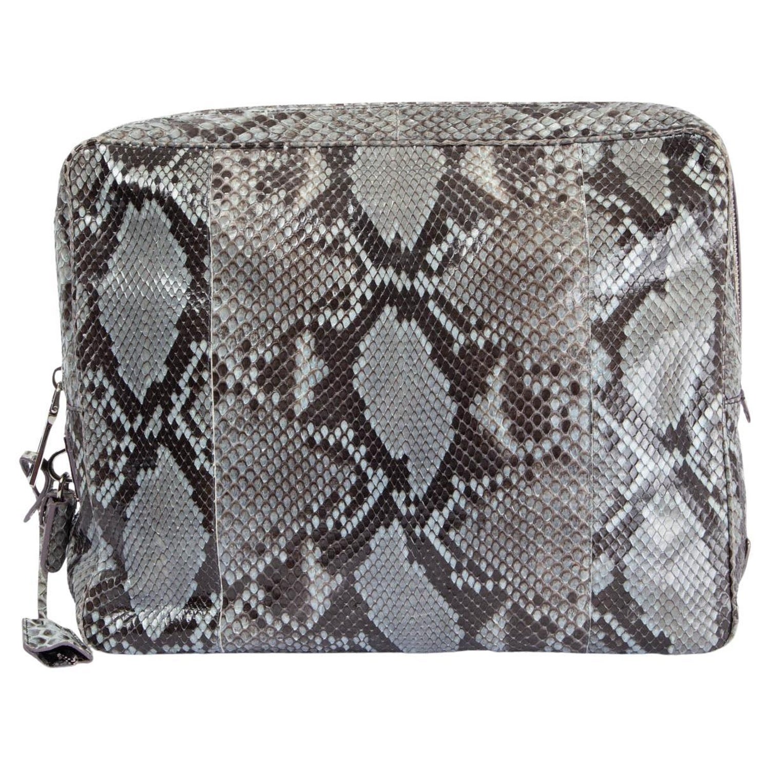Prada Small Nylon and Snake Shoulder Bag - Ann's Fabulous Closeouts