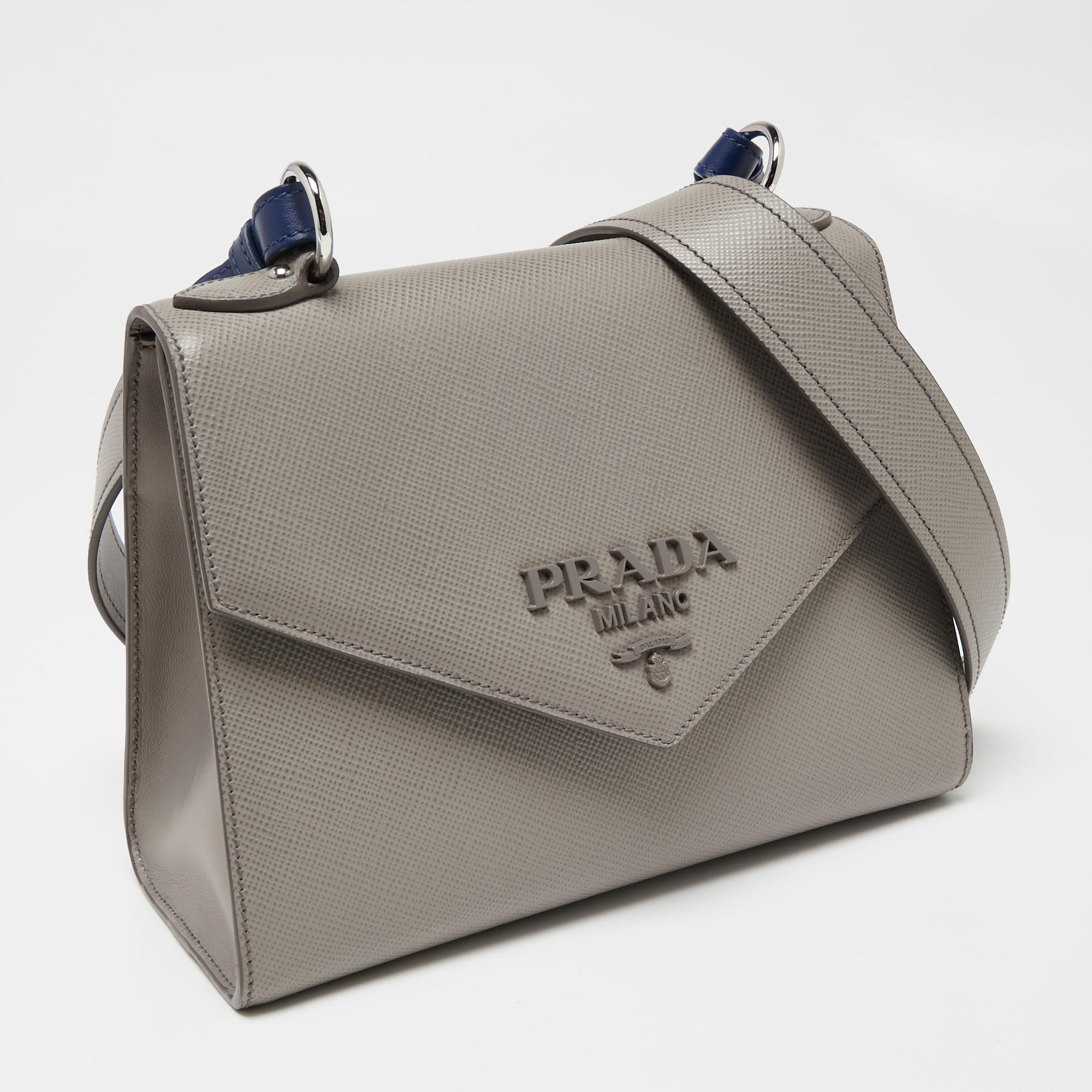 prada grey saffiano bag