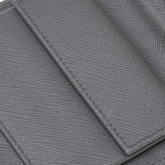 Prada Grey Saffiano Leather Bow Trifold Wallet