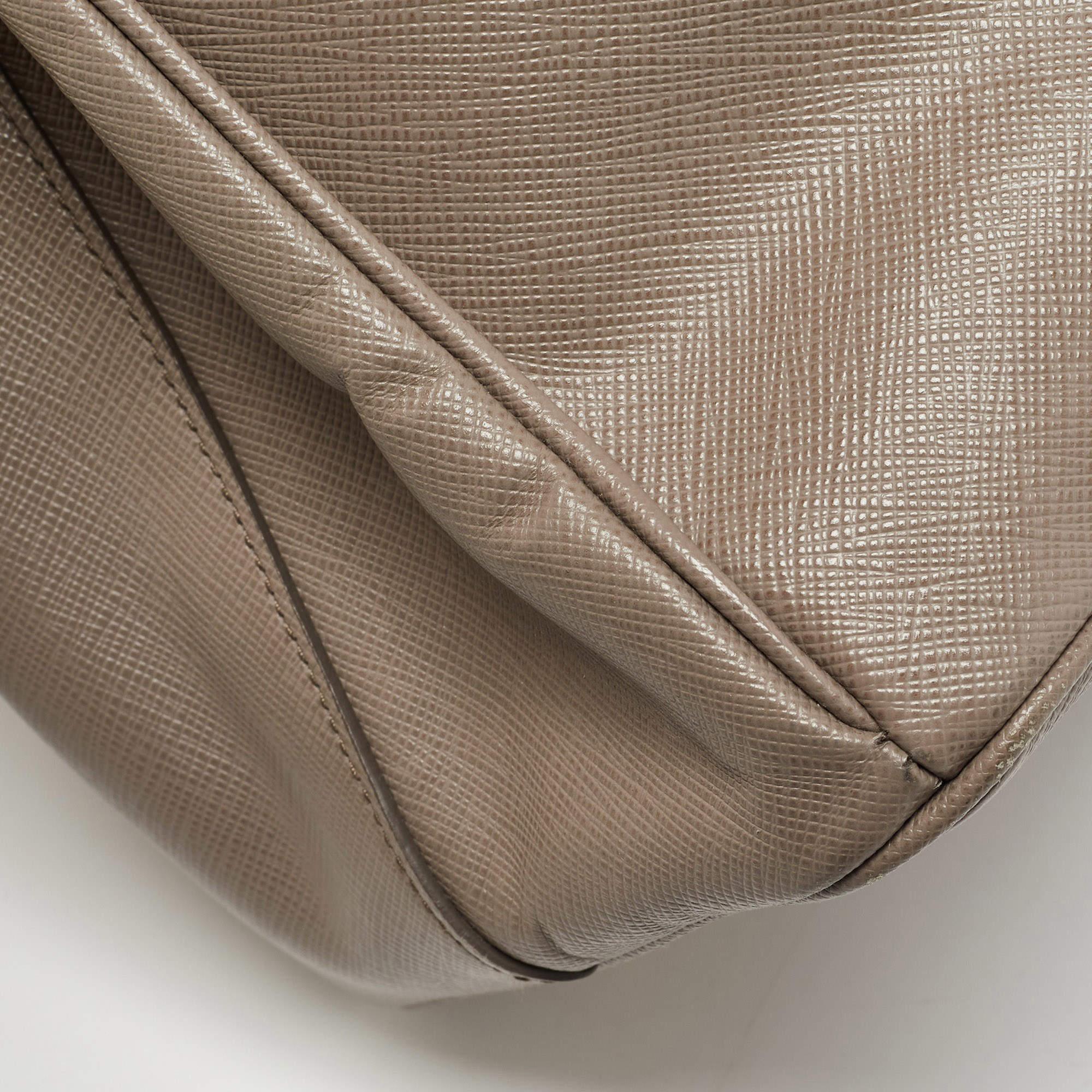 Prada Grey Saffiano Leather Medium Galleria Double Zip Tote 6