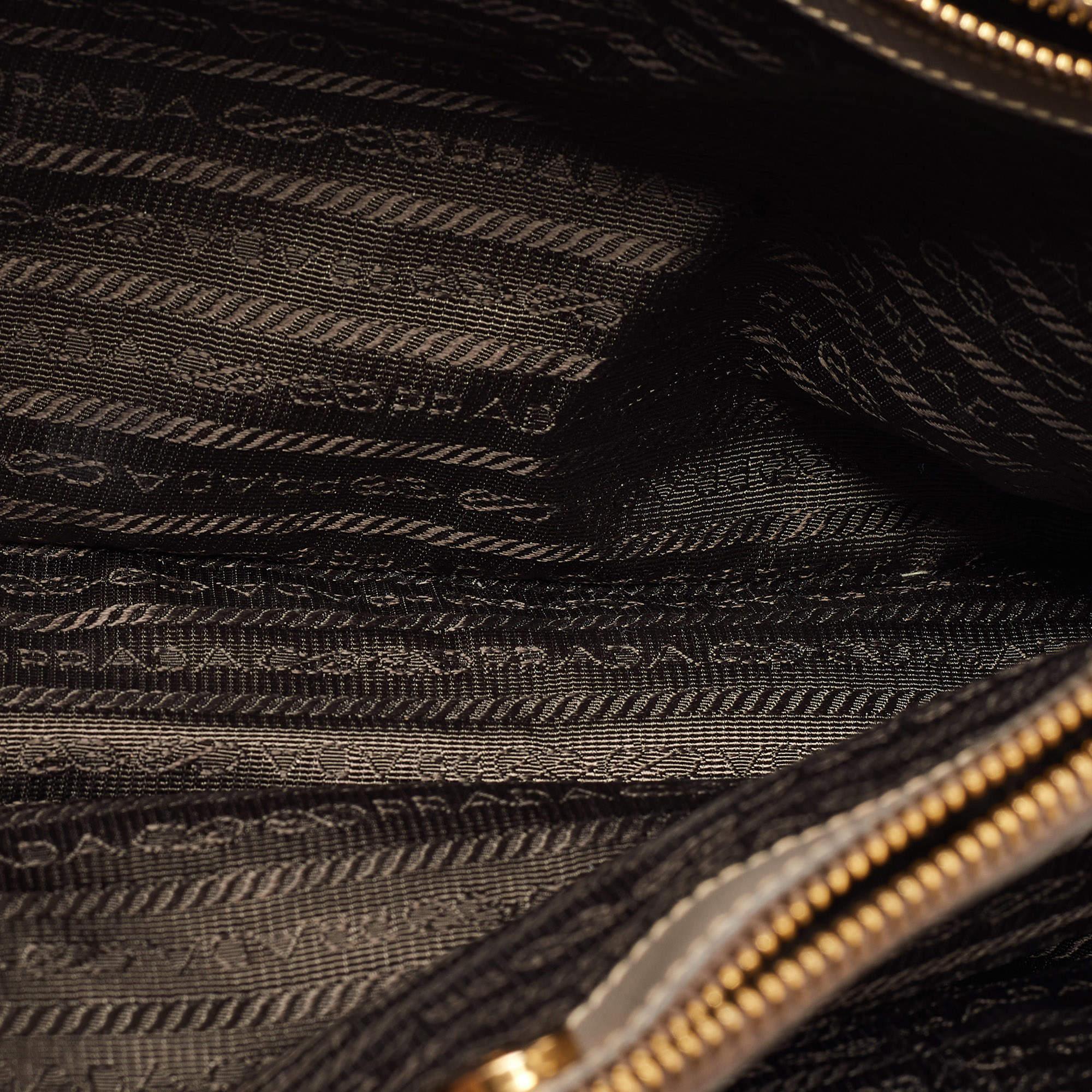 Prada Grey Saffiano Leather Medium Galleria Double Zip Tote 2