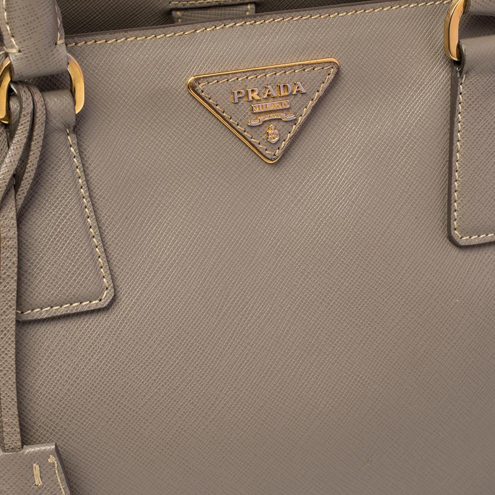 Prada Grey Saffiano Leather Medium Galleria Tote 1