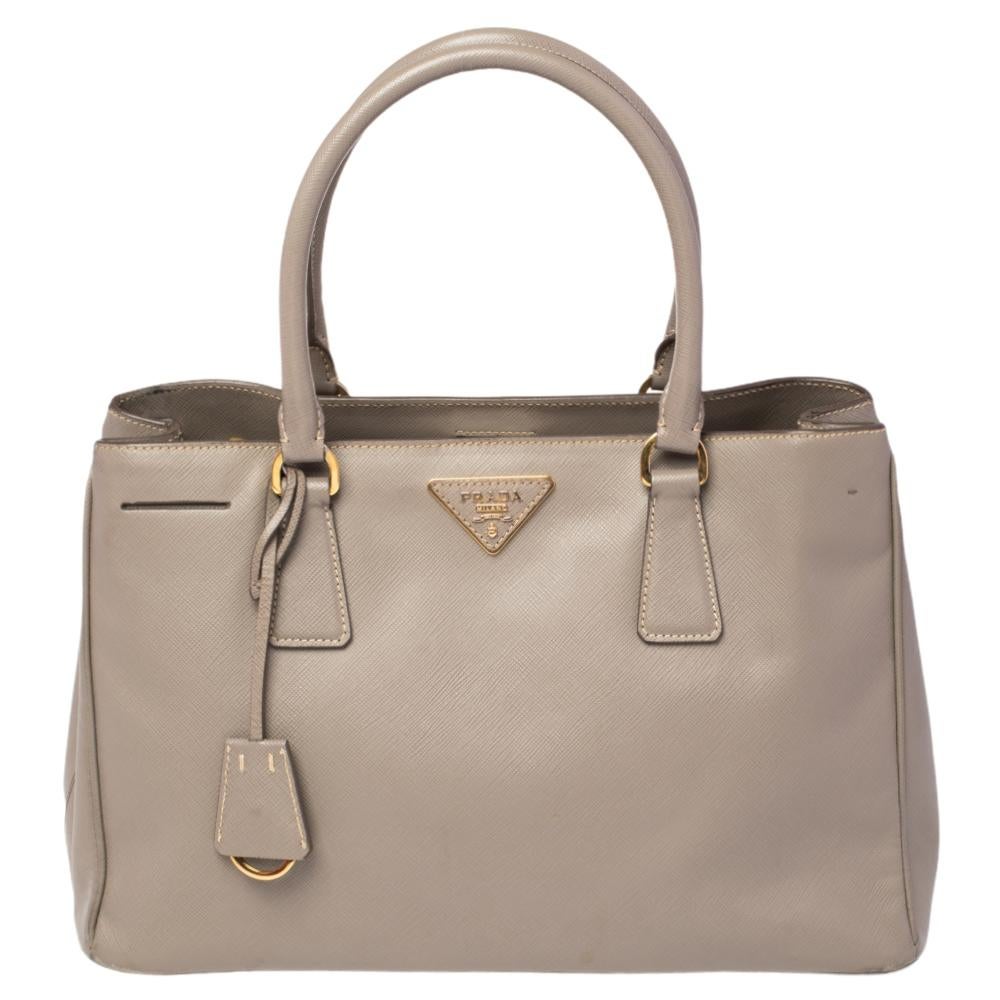 Prada Grey Saffiano Leather Medium Galleria Tote