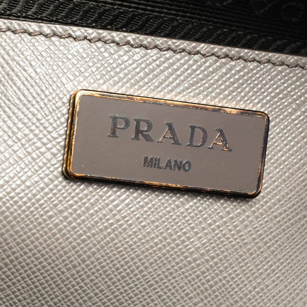 Women's Prada Grey Saffiano Leather Small Promenade Satchel