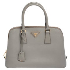 Prada Grau Saffiano Leder Klein Promenade Satchel