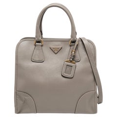 Prada Grey Saffiano Leather Tote